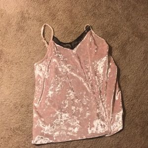 Pink velvet tank top